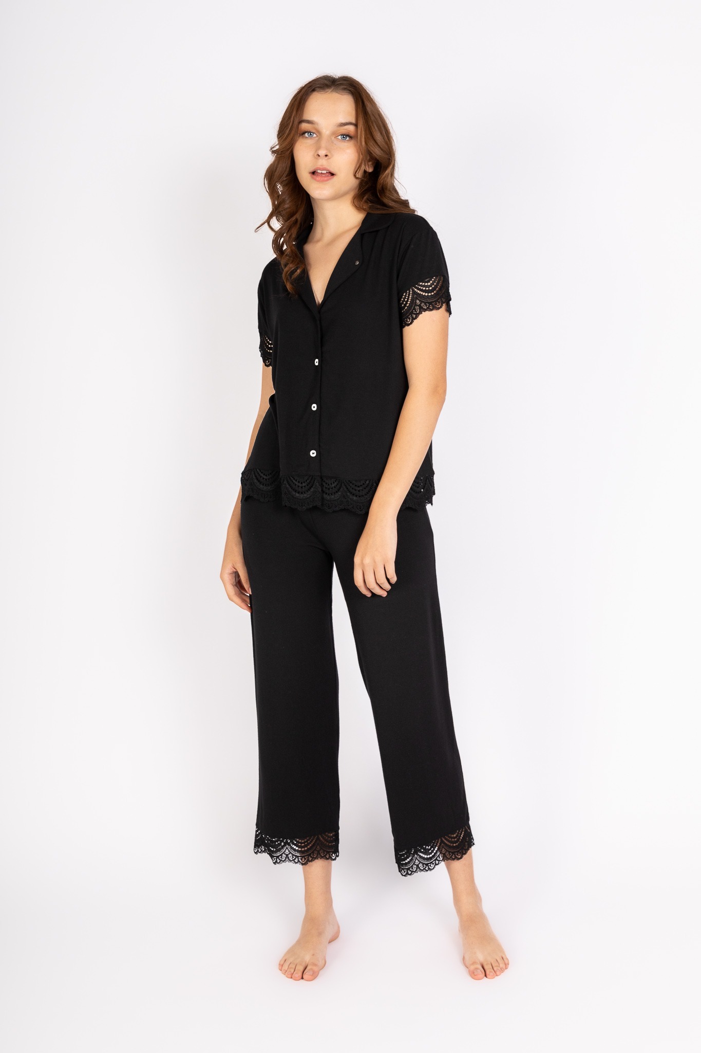 Lace pyjamas can be comfortable too, Rawbought proves that we its Carezza Lace collection. Laze in lace with the long set black lace pjs.