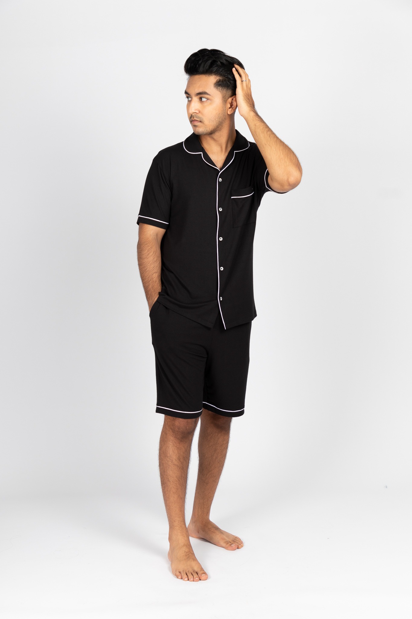 je dors mens collection in black for the short set pjs